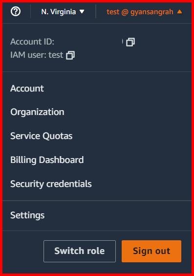 Picture showing the switch role button